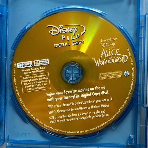 Disney Blue Ray Alice In Wonderland (Johnny Depp) and DVD Bolt ( John Travolta) - Picture 3 of 4